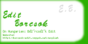 edit borcsok business card